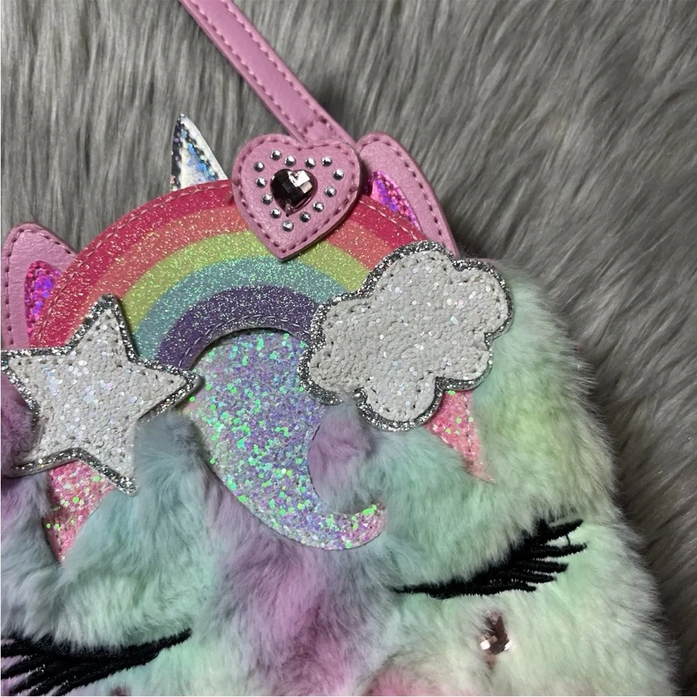 Girls Miss Gwen’s OMG Accessories Rainbow Glitter Unicorn Pink Purse